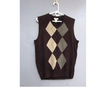 NEW Dockers Argyle Plaid Front Sweater Vest M